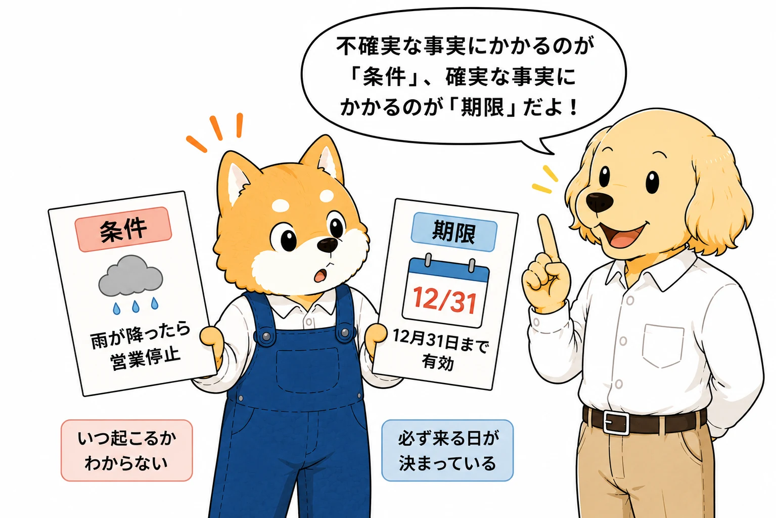 条件と期限の違い